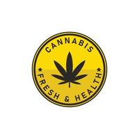 logo de l'étiquette de la marque de cannabis vecteur