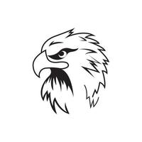 conception de logo et de faucon d'oiseau, icône de vecteur d'emblème d'insigne d'aigle ou de faucon