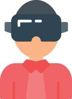 icône plate de réalité virtuelle vecteur