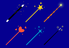 Flat Magic Stick Vector