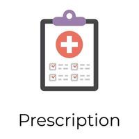 prescription médicale à la mode vecteur