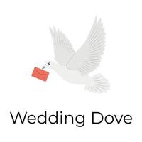 colombe de mariage à la mode vecteur