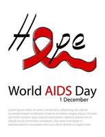 illustration vectorielle de la journée mondiale du sida le 1er décembre vecteur