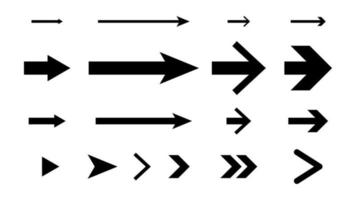 jeu de flèches isolé sur fond blanc pour l'élément de conception graphique vecteur