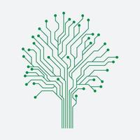 conception de logo de technologie d'arbre de circuit. icône d'entreprise de concept de technologie numérique innovante. vecteur