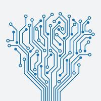 conception de logo de technologie d'arbre de circuit. icône d'entreprise de concept de technologie numérique innovante. vecteur