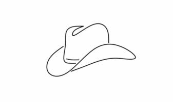 icône de chapeau de cowboy de ligne simple isolé sur fond blanc vecteur