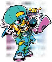 art de conception d'illustration de personnage hip hop vecteur