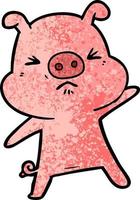 personnage de cochon de vecteur en style cartoon