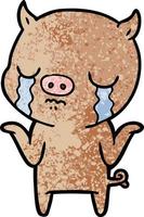 personnage de cochon de vecteur en style cartoon