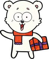 personnage d'ours polaire de vecteur en style cartoon