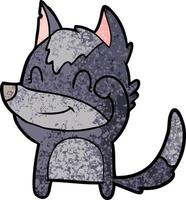 personnage de loup de vecteur en style cartoon