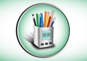 Colorful Pen Holder Vector