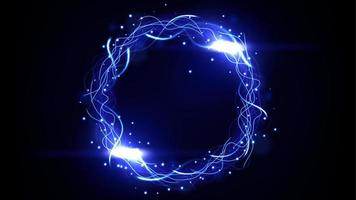 anneau de foudre cercle bleu avec effet d'étincelles. illustration vectorielle grand écran vecteur