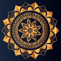motif arabesque de mandala floral doré de luxe pour impression, affiche, couverture, brochure, dépliant, ornement de dentelle ronde ornementale de style oriental vecteur