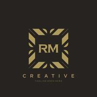 rm lettre initiale luxe ornement monogramme logo modèle vecteur