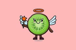 kiwi de dessin animé mignon sous forme de fée vecteur