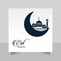 bannière d'illustration eid mubarak pour le modèle de conception de publication sur les médias sociaux vecteur