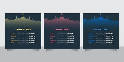 bannière de temps de prière créative pour le modèle de publication sur les médias sociaux vecteur