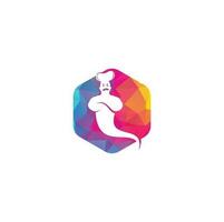 création de logo de génie alimentaire. création de logo de livraison de nourriture genie. vecteur