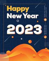 bonne année 2023, motif festif sur fond de couleur pour carte d'invitation, joyeux noël, bonne année 2023 vecteur