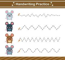 jeu de pratique de l'écriture manuscrite.jeu éducatif pour la maternelle et le préscolaire.page éducative pour les enfants vecteur