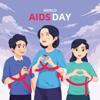 concept d'activisme de la journée mondiale du sida vecteur