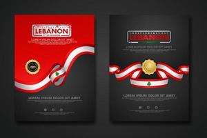 définir la conception de l'affiche le modèle de fond de la fête de l'indépendance du liban vecteur