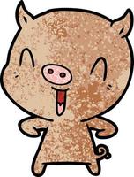 personnage de cochon de vecteur en style cartoon