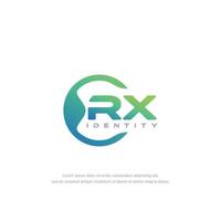 rx lettre initiale ligne circulaire modèle de logo vecteur avec dégradé de couleurs