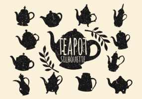 Vintage Teapot silhouette vecteur
