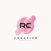 rc lettre initiale logo coloré icône conception modèle éléments vecteur