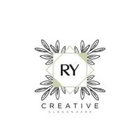 ry lettre initiale fleur logo modèle vecteur art vectoriel premium