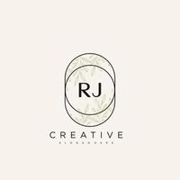 rj lettre initiale fleur logo modèle vecteur art vectoriel premium