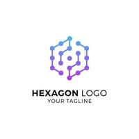 illustration vectorielle de conception de logo hexagonal coloré vecteur