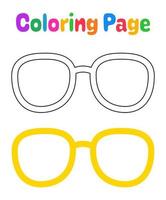 coloriage avec des lunettes pour les enfants vecteur