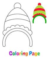 Coloriage avec bandeau de chapeau de Noël pour les enfants vecteur