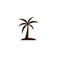 modèle de logo coucher de soleil avec 2 conception d'illustration d'icône de vecteur de cocotier