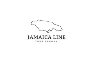 modèle de conception de logo de ligne jamaïque, style vintage vecteur