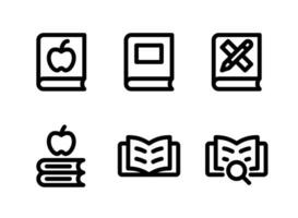 ensemble simple d'icônes de lignes vectorielles liées à la rentrée scolaire vecteur