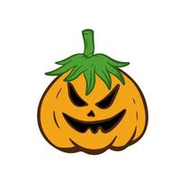 clipart de citrouille d'halloween effrayant dessiné à la main vecteur