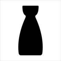 illustration vectorielle noire du vase en céramique moderne. élément unique dans un style bohème branché isolé sur fond blanc vecteur
