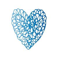 coeur de doodle bleu simple. élément de design isolé pour la saint valentin, mariage, romance vecteur