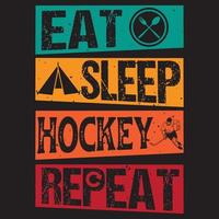 manger dormir répéter le hockey vecteur