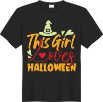 cette fille aime le t-shirt halloween vecteur