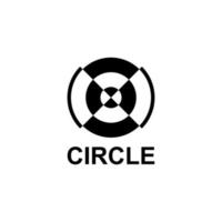 cercle lettre initiale oc oc optique avec création de logo de lignes simples circulaires vecteur