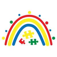 sensibilisation à l'autisme arc-en-ciel. modèle d'affiche de concept d'autisme. illustration vectorielle. vecteur