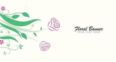 fond floral dessiné à la main avec fleur rose et feuille sur fond blanc vecteur