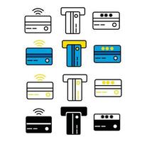 icônes de carte de débit et de crédit, conception vectorielle adaptée aux sites Web et aux applications. vecteur