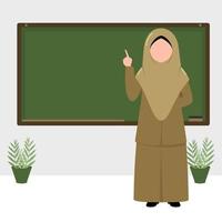 illustration dessinée à la main d'un professeur musulman vecteur